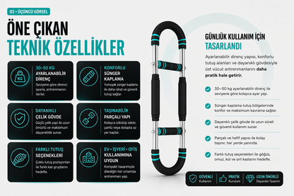 30–50 KG Ayarlanabilir Üst Vücut Egzersiz Aleti
